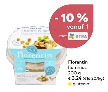 Promoties Florentin hummus - Florentin - Geldig van 02/10/2019 tot 05/11/2019 bij Bioplanet