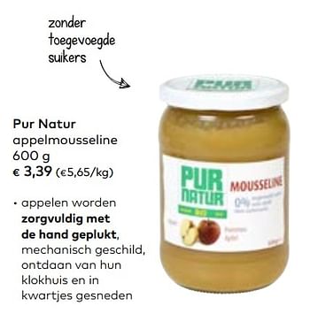 Promoties Pur natur appelmousseline - Pur Natur - Geldig van 02/10/2019 tot 05/11/2019 bij Bioplanet