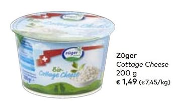 Promotions Züger cottage cheese - Zuger - Valide de 02/10/2019 à 05/11/2019 chez Bioplanet