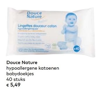 Promoties Douce nature hypoallergene katoenen babydoekjes - Douce Nature - Geldig van 02/10/2019 tot 05/11/2019 bij Bioplanet