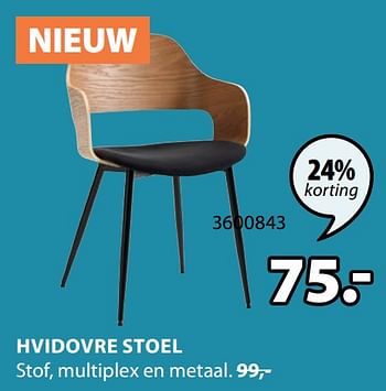 Promoties Hvidovre stoel - Huismerk - Jysk - Geldig van 07/10/2019 tot 20/10/2019 bij Jysk