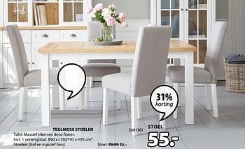 Promoties Teglmose stoelen - Huismerk - Jysk - Geldig van 07/10/2019 tot 20/10/2019 bij Jysk