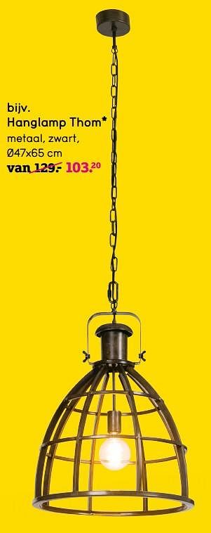 Promoties Hanglamp thom - Huismerk - Leen Bakker - Geldig van 07/10/2019 tot 20/10/2019 bij Leen Bakker