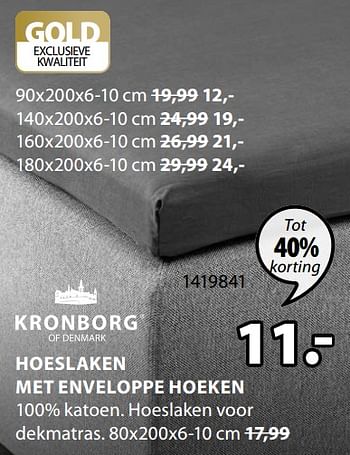 Promotions Hoeslaken met enveloppe hoeken - Kronborg - Valide de 07/10/2019 à 20/10/2019 chez Jysk