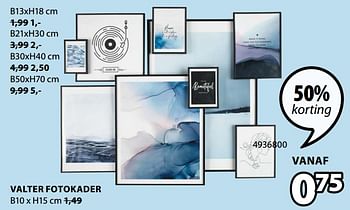 Promoties Valter fotokader - Huismerk - Jysk - Geldig van 07/10/2019 tot 20/10/2019 bij Jysk