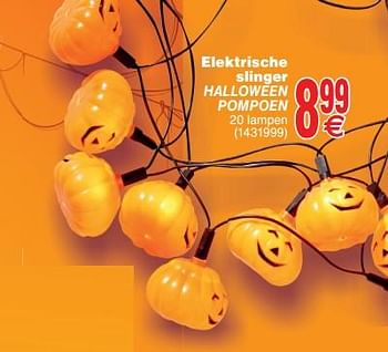 Promoties Elektrische slinger halloween pompoen - Huismerk - Cora - Geldig van 08/10/2019 tot 21/10/2019 bij Cora
