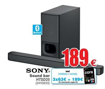 Promoties Sony sound bar htsd35 - Sony - Geldig van 08/10/2019 tot 21/10/2019 bij Cora