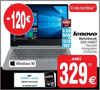 Promotions Lenovo notebook 330-14ast - Lenovo - Valide de 08/10/2019 à 21/10/2019 chez Cora
