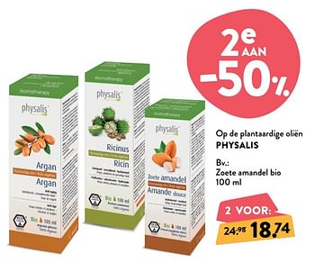 Promoties Zoete amandel bio - Physalis - Geldig van 09/10/2019 tot 22/10/2019 bij DI