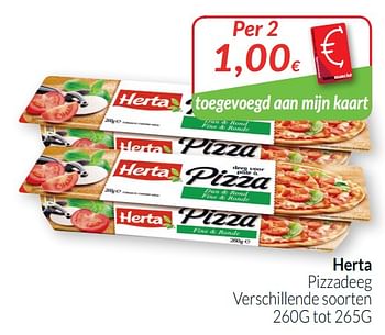 Promoties Herta pizzadeeg - Herta - Geldig van 01/10/2019 tot 31/10/2019 bij Intermarche