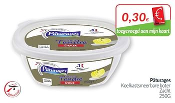Promotions Pâturages koelkastsmeerbare boter zacht - Paturages - Valide de 01/10/2019 à 31/10/2019 chez Intermarche
