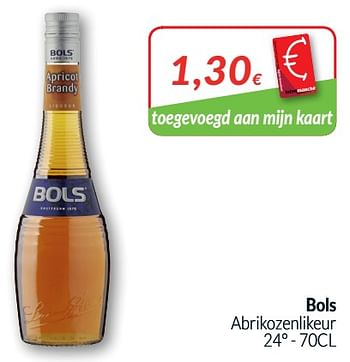 Promoties Bols abrikozenlikeur - Bols - Geldig van 01/10/2019 tot 31/10/2019 bij Intermarche