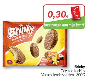 Promoties Brinky gevulde koekjes - Brinky - Geldig van 01/10/2019 tot 31/10/2019 bij Intermarche