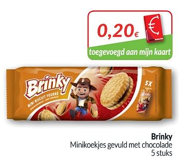 Promoties Brinky minikoekjes gevuld met chocolade - Brinky - Geldig van 01/10/2019 tot 31/10/2019 bij Intermarche