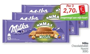 Promoties Milka chocoladetablet nussini - Milka - Geldig van 01/10/2019 tot 31/10/2019 bij Intermarche