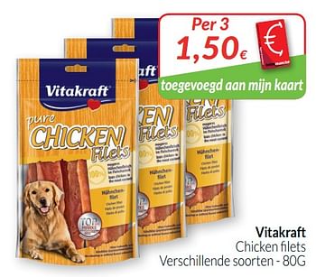 Promoties Vitakraft chicken filets - Vitakraft - Geldig van 01/10/2019 tot 31/10/2019 bij Intermarche