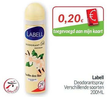 Promoties Labell deodorantspray - Labell - Geldig van 01/10/2019 tot 31/10/2019 bij Intermarche