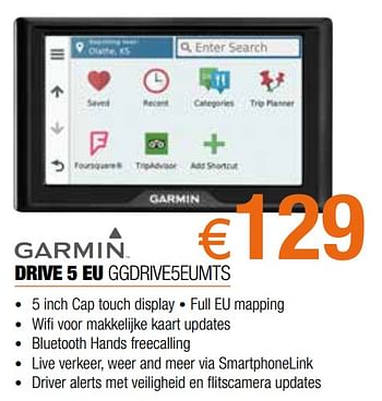 Promotions Garmin drive 5 eu ggdrive5eumts - Garmin - Valide de 01/10/2019 à 31/10/2019 chez Expert