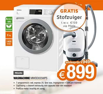 Promoties Miele wasmachine miwdd035wps - Miele - Geldig van 01/10/2019 tot 31/10/2019 bij Expert