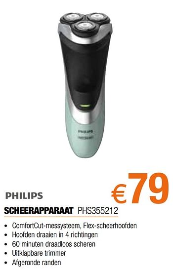 Promoties Philips scheerapparaat phs355212 - Philips - Geldig van 01/10/2019 tot 31/10/2019 bij Expert