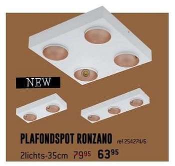 Promoties Plafondspot ronzano 2lichts-35cm - Huismerk - Free Time - Geldig van 02/10/2019 tot 03/11/2019 bij Freetime