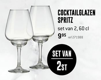 Promoties Cocktailglazen spritz - Huismerk - Free Time - Geldig van 02/10/2019 tot 03/11/2019 bij Freetime