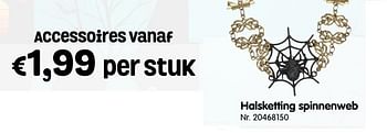 Promoties Halsketting spinnenweb - Huismerk - Fun - Geldig van 04/10/2019 tot 29/10/2019 bij Fun