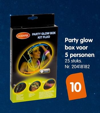 Promoties Party glow box voor 5 personen - Huismerk - Fun - Geldig van 04/10/2019 tot 29/10/2019 bij Fun