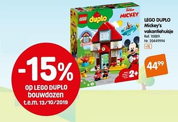 Promotions Lego duplo mickey`s vakantiehuisje - Lego - Valide de 04/10/2019 à 29/10/2019 chez Fun