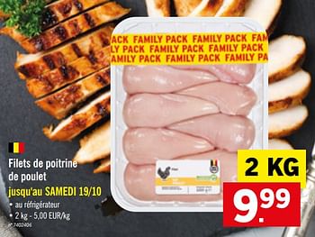 Promotions Filets de poitrine de poulet - Produit maison - Lidl - Valide de 14/10/2019 à 19/10/2019 chez Lidl