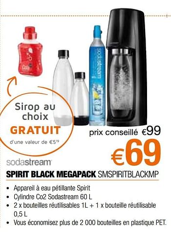 Promotions Sodastream spirit black megapack smspiritblackmp - Sodastream - Valide de 01/10/2019 à 31/10/2019 chez Expert