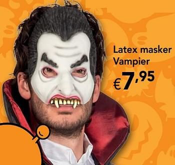 Promoties Latex masker vampier - Huismerk - Happyland - Geldig van 30/09/2019 tot 02/11/2019 bij Happyland
