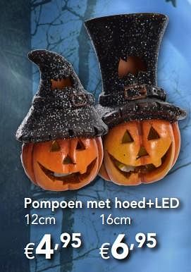 Promoties Pompoen met hoed+led - Huismerk - Happyland - Geldig van 30/09/2019 tot 02/11/2019 bij Happyland