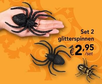 Promoties Set 2 glitterspinnen - Huismerk - Happyland - Geldig van 30/09/2019 tot 02/11/2019 bij Happyland