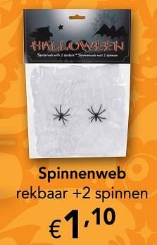 Promoties Spinnenweb rekbaar +2 spinnen - Huismerk - Happyland - Geldig van 30/09/2019 tot 02/11/2019 bij Happyland