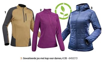 Promoties Gewatteerde jas met kap voor dames - Huismerk - Decathlon - Geldig van 30/09/2019 tot 29/02/2020 bij Decathlon