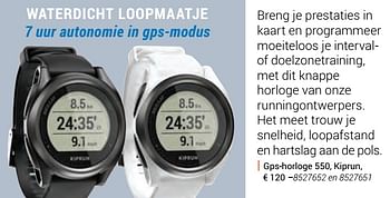 Promoties Gps-horloge 550, kiprun - KipRun - Geldig van 30/09/2019 tot 29/02/2020 bij Decathlon