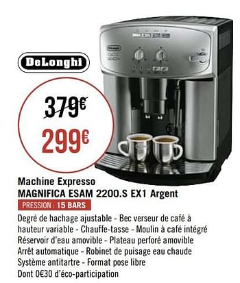 Promotions Delonghi machine expresso magnifica esam 2200.s ex1 argent - Delonghi - Valide de 01/10/2019 à 14/10/2019 chez Géant Casino