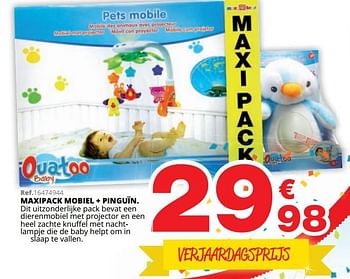 Promoties Maxipack mobiel + pinguïn - Ouatoo - Geldig van 01/10/2019 tot 08/12/2019 bij Maxi Toys