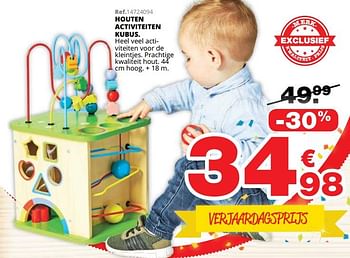 Promoties Houten activiteiten kubus - Biloba - Geldig van 01/10/2019 tot 08/12/2019 bij Maxi Toys