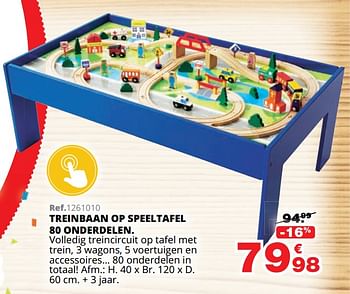 Promoties Treinbaan op speeltafel 80 onderdelen - Biloba - Geldig van 01/10/2019 tot 08/12/2019 bij Maxi Toys