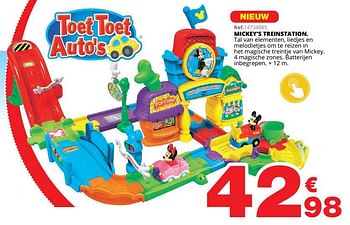 Promoties Mickey`s treinstation - Toet Toet Auto's - Geldig van 01/10/2019 tot 08/12/2019 bij Maxi Toys