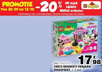 Promoties 10873 minnie`s verjaardagsfeest - Lego - Geldig van 01/10/2019 tot 08/12/2019 bij Maxi Toys