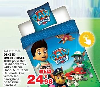 Promotions Dekbedovertrekset - PAW  PATROL - Valide de 01/10/2019 à 08/12/2019 chez Maxi Toys