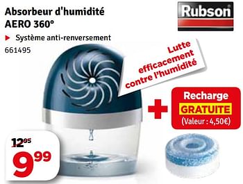 Promoties Absorbeur d`humidité aero 360° - Rubson - Geldig van 07/10/2019 tot 20/10/2019 bij Mr. Bricolage