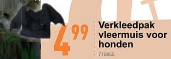 Promoties Verkleedpak vleermuis voor honden - Huismerk - Trafic  - Geldig van 09/10/2019 tot 13/10/2019 bij Trafic