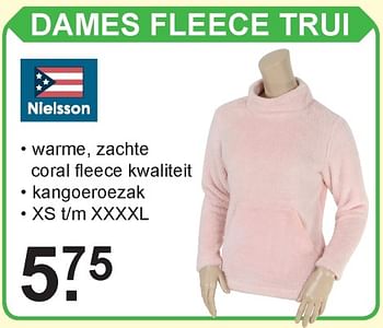 Promoties Dames fleece trui - Nielsson - Geldig van 07/10/2019 tot 27/10/2019 bij Van Cranenbroek