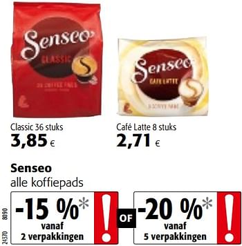Promoties Senseo alle koffiepads - Douwe Egberts - Geldig van 09/10/2019 tot 22/10/2019 bij Colruyt