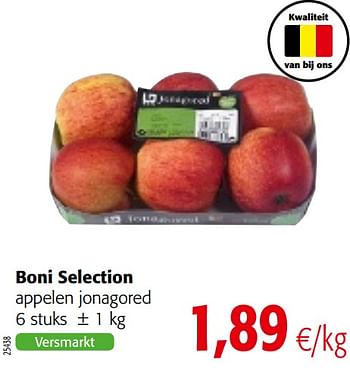 Promoties Boni selection appelen jonagored - Boni - Geldig van 09/10/2019 tot 22/10/2019 bij Colruyt