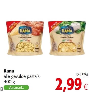 Promoties Rana alle gevulde pasta`s - Rana - Geldig van 09/10/2019 tot 22/10/2019 bij Colruyt